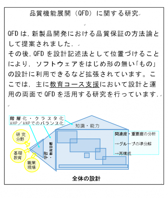 QFDと教育コース支援に関する研究